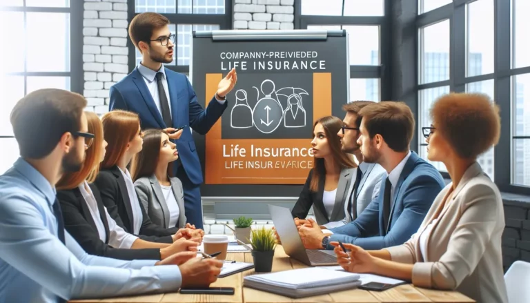 dono de empresa fazendo reunião sobre obrigação no seguro de vida, representando quais empresas são obrigadas a ter seguro de vida.