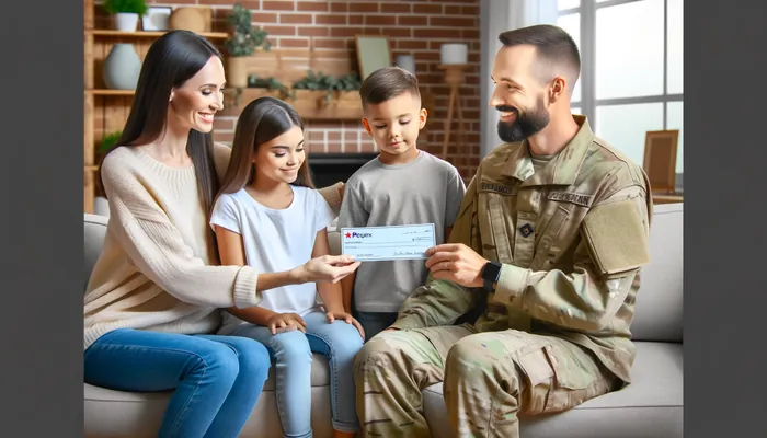 homem, pai de família, com sua esposa e filhos no sofá da sala, falando sobre: seguro de vida para policial militar benefícios e coberturas.