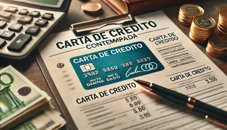 calculadora e uma carta de crédito, mostrando em foco como funciona a carta de crédito contemplada.