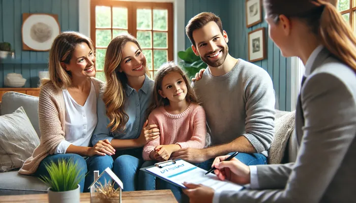 família feliz por fazer um seguro de vida resgatável com corretora.